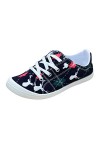 VBEDKDEB Chaussures de sport pour femme - Mode - Semelle souple - Antidérapantes - En toile - Blanc - Baskets blanches, rouge