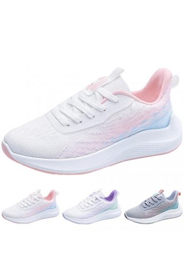 Femmes Baskets à la Mode été Nouveau modèle Maille Respirant et Confortable Semelle épaisse Chaussures à Lacets antidérapante