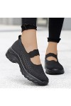 Chaussure Été Noir Summer Wedge Womens Fashion Out Sport Baskets en Maille Creuse sur des Chaussures Slip Baskets pour Femme