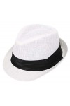 Simplicity Chapeau dété classique à bord court pour homme et femme, White Packable, S/M