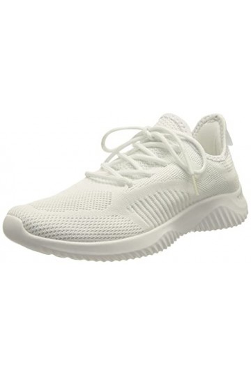 Footfox Chaussures de Mode - Chaussures de Sport pour Femmes en Blanc, Chaussures de Tennis Confortables, Chaussures de Sport