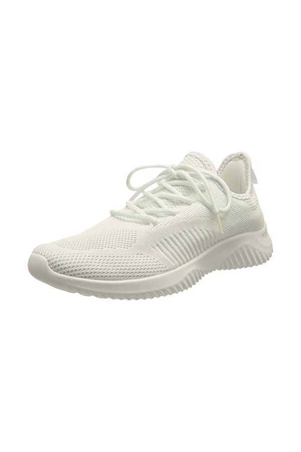 Footfox Chaussures de Mode - Chaussures de Sport pour Femmes en Blanc, Chaussures de Tennis Confortables, Chaussures de Sport