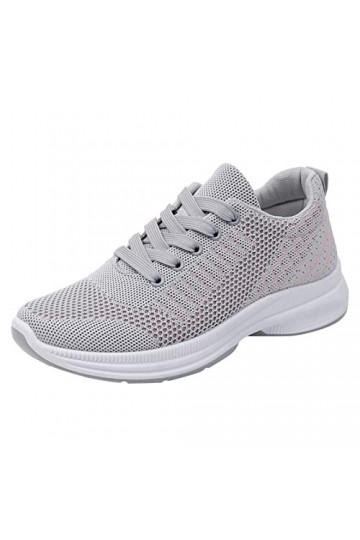 Prevently Baskets Mode Femme Baskets Confort Femme Chaussures Casual Femme Chaussures Femme Gris Chaussures de Randonnée Lady
