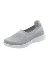 Générique Slip on Breathe Mesh Marche Chaussures Femmes Mode Baskets Confort Mocassins Plats Bottine Femme Noir Cuir Grey, 3