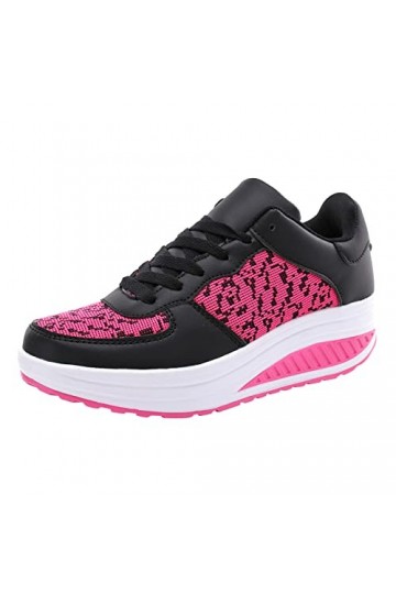 Lace Up Breathe Mesh Walking Chaussures Femmes Mode Baskets Confort Wedge Plate-Forme Mocassins Sandales pour Femmes avec Sou