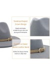Lisianthus Fedora Chapeau classique en feutre avec boucle de ceinture - Gris -