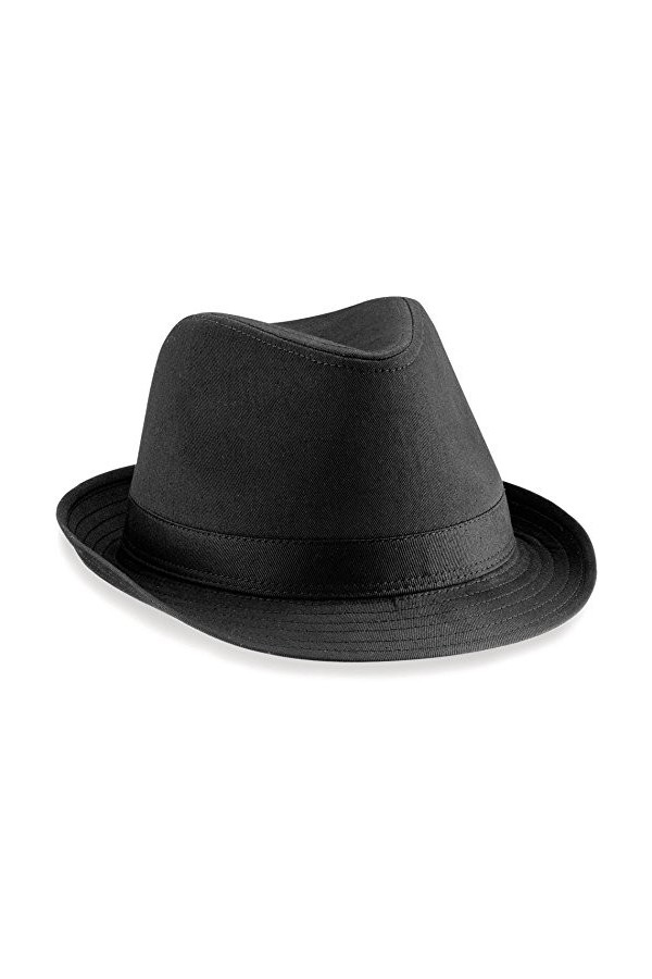Beechfield Chapeau Fedora, différents coloris - Noir - Large