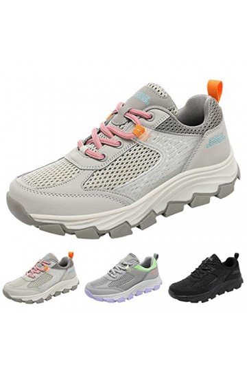 Femmes Baskets à la Mode et Simple Couleur Unie Nouvel été Maille antidérapante Respirant et Confortable à Lacets Chaussures 