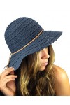 NYFASHION101 Chapeau Soleil aéré en Coton tricoté, accentué dun Cordon tressé Brun. Produit Offert Marine