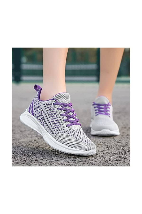 Sandales Plates Femme Taille 9 Mesdames Maille Dentelle Chaussures Respirantes décontractées Baskets Confortables Mode Basket