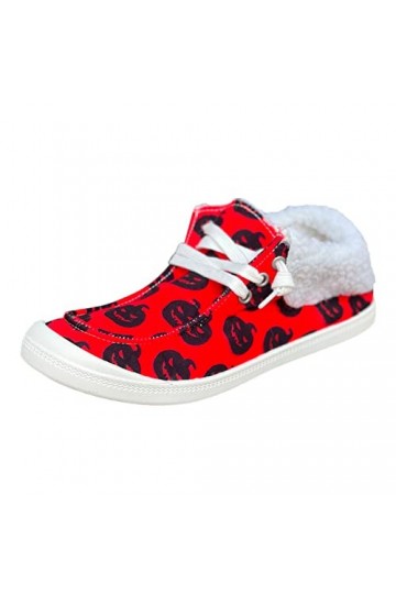 Woaikeyu Baskets Femme Chaussures Halloween Citrouille Imprimer Chaud Chaussures décontractées Mode Semelle Souple antidérapa