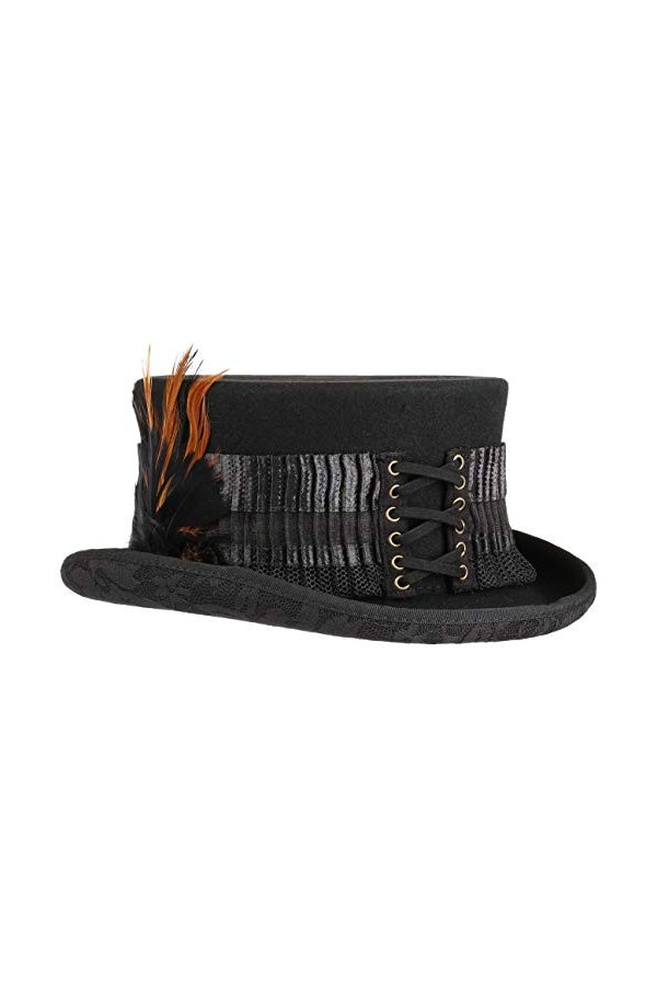 Haut de Forme London Lace Conner chapeau pour femme chapeaux de film taille unique - noir 