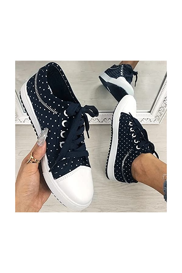 Dasongff Femmes Baskets Mode Respirantes À lintérieur Augmentation, Dentelle Antidérapant Confortables Compensé Chaussure à 