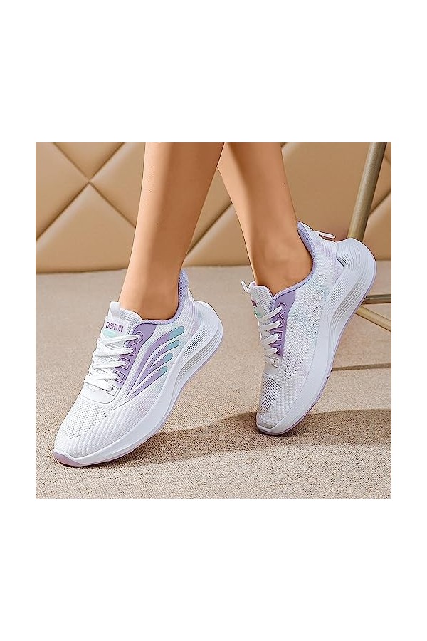Baskets Mode Femme Sneakers Respirant Mesh Confortable Slip-on Baskets Mode Basses Chaussures DéContractéEs Tique Casual Mesh