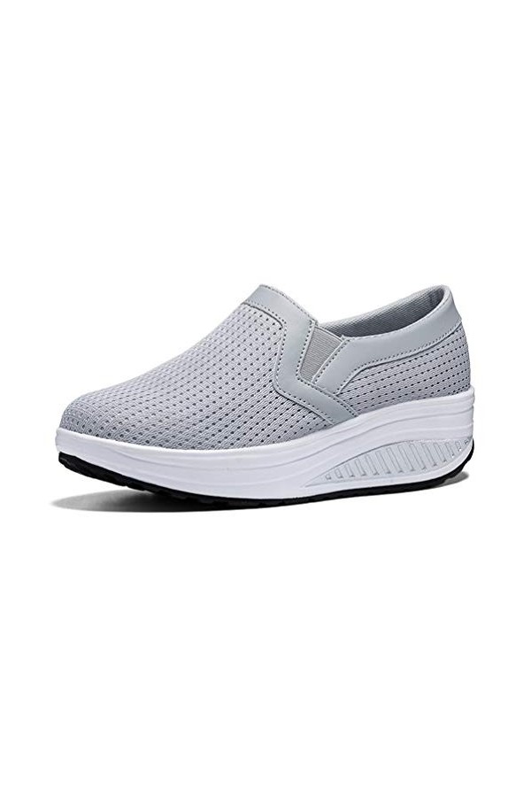 Baskets Mode Chaussures Femme Multisports Outdoor Casual Antidérapant 36 EU, Gris 