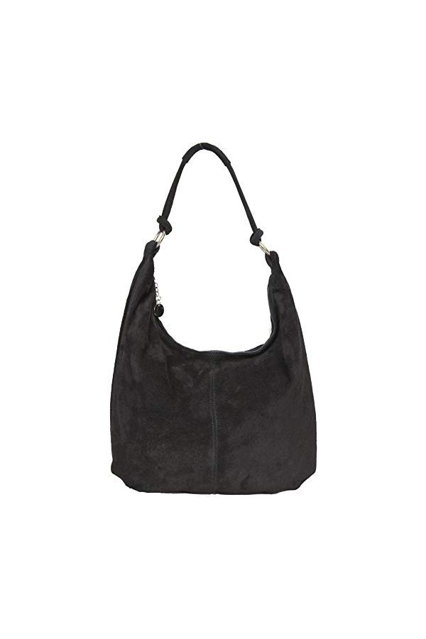 Sac Cuir Daim Femme Format A4 | Sac classeurs Cuir Daim Femme | Sac Cuir Femme Italien | Sacoche Femme Cuir Arielle NOIR 