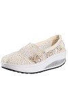 ORANDESIGNE Femmes Baskets Mode Casual Dentelle Toile Chaussures Talon Plat Espadrilles Loisir Flâneur Chaussures Baskets Res