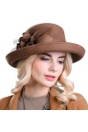 Maitose® Large Laine Brim des Femmes Felt Bowler Hat Red Wine