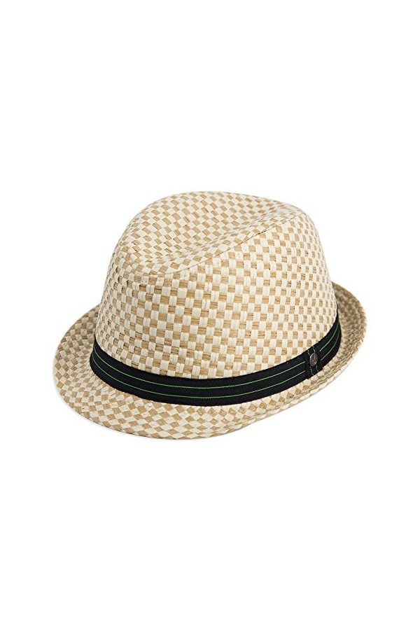 Paille naturelle Stingy bords Fedora Mod/Ska Block