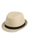 Paille naturelle Stingy bords Fedora Mod/Ska Block