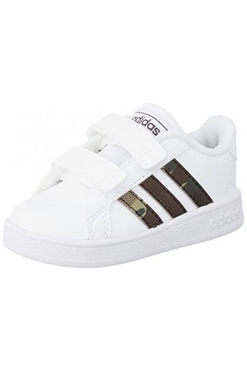 adidas Mixte enfant Grand Court Cf Chaussures de Gymnastique, Ftwr White Core Black Carbon, 21 EU