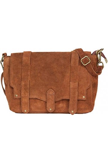 LucieElle Sac CUIR Femme Bandoulière | Sac Daim Femme Bandoulière | Besace Cuir Daim Femme | Sac Cuir Femme Italien | Flory