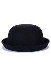 Magik Homme Femme en Laine Roll-Up Brim Fedora Melon Derby Nœud Cloche Chapeau - Noir - Taille unique