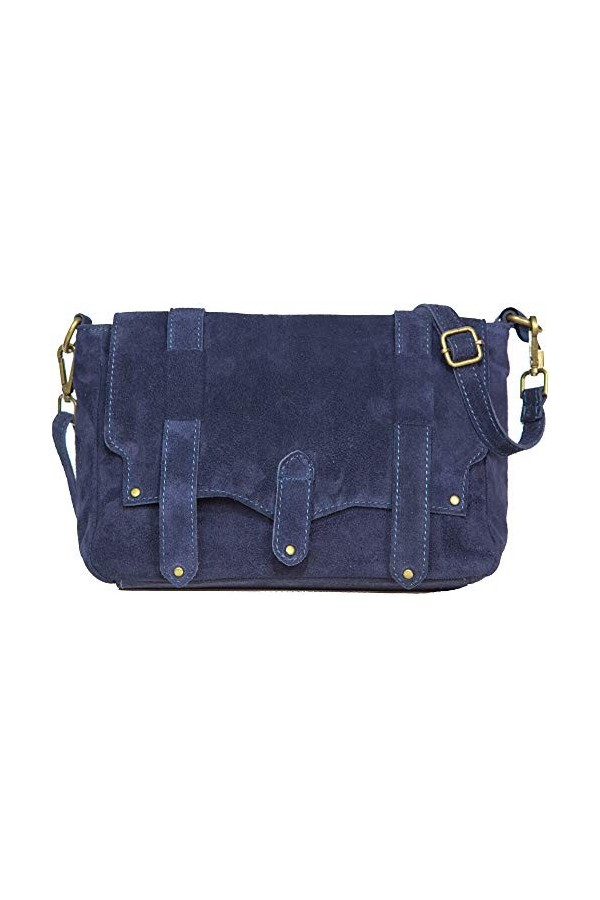 LucieElle Sac CUIR Femme Bandoulière | Sac Daim Femme Bandoulière | Besace Cuir Daim Femme | Sac Cuir Femme Italien | Flory