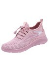 Mode été Automne Femmes Baskets Plat léger Maille élastique Respirant Baskets Femme Mode Running 1-Pink, 41 