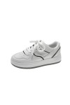 ERICAT Baskets Femme Cuir Respirant Adolescents Mode Formateurs Simple Blanc Fond Epais Chaussures Confortable Hauteur Augmen