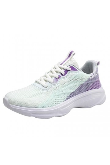 Baskets Chaussures de Sport Baskets Blanches Femmes Mode Automne Femmes Sport Fond Plat Antidérapant Léger Lacets Confortable