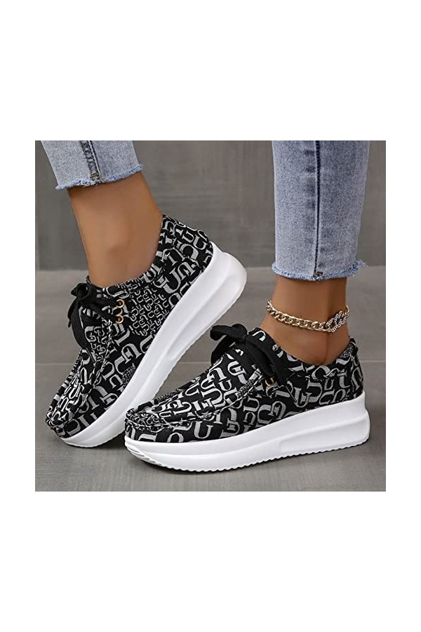 Fannyfuny Été Chaussure Confort Plus Mode été et Automne Femmes Baskets Plat léger Respirant sans Lacet décontracté Confortab