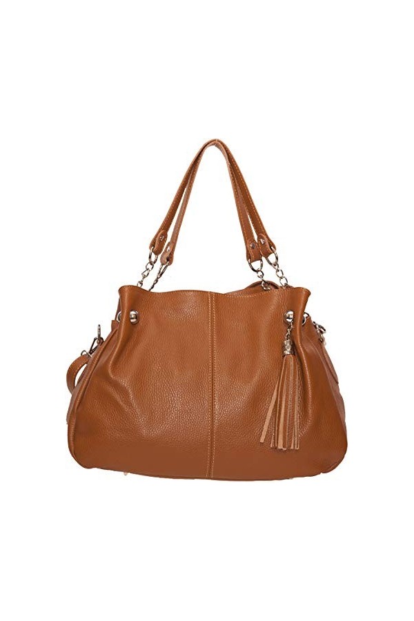 Sac CUIR Femme Bandoulière Italien | Sac Cuir Femme porté épaule | Sac à Main Femme Cuir ‘ Lesly ’ Moins Cher ! CAMEL 
