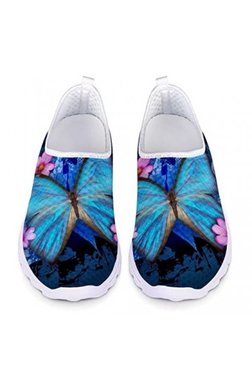 chaqlin Baskets de course pour homme et femme - Décontractées - Perméables à l’air, Papillon Bleu, 40 EU