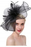 Bibi Mariage Femme Elégant Chapeau de Voilette Banquet Fascinator Hat Vintage Epingle à Cheveux Chic Coiffe de Mariée à Grand