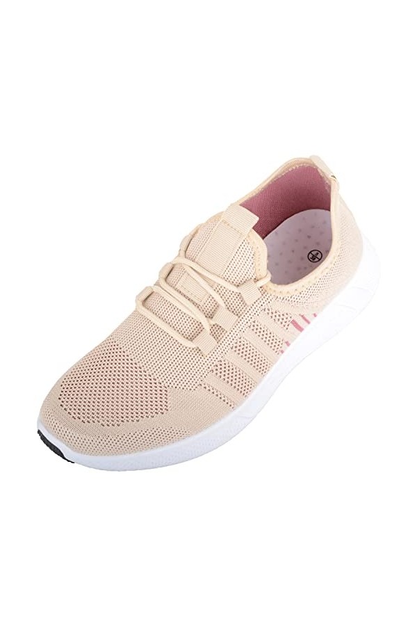 Baskets de sport légères et respirantes à lacets pour femme, blanc, 41 EU