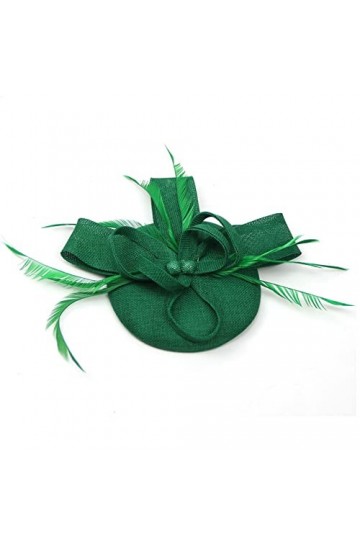 COSFAN Chapeau en Forme de boîte à pilules avec Plumes, Casquettes pour Femmes, Serre-tête pour soirée thé, Bandeau Vintage d