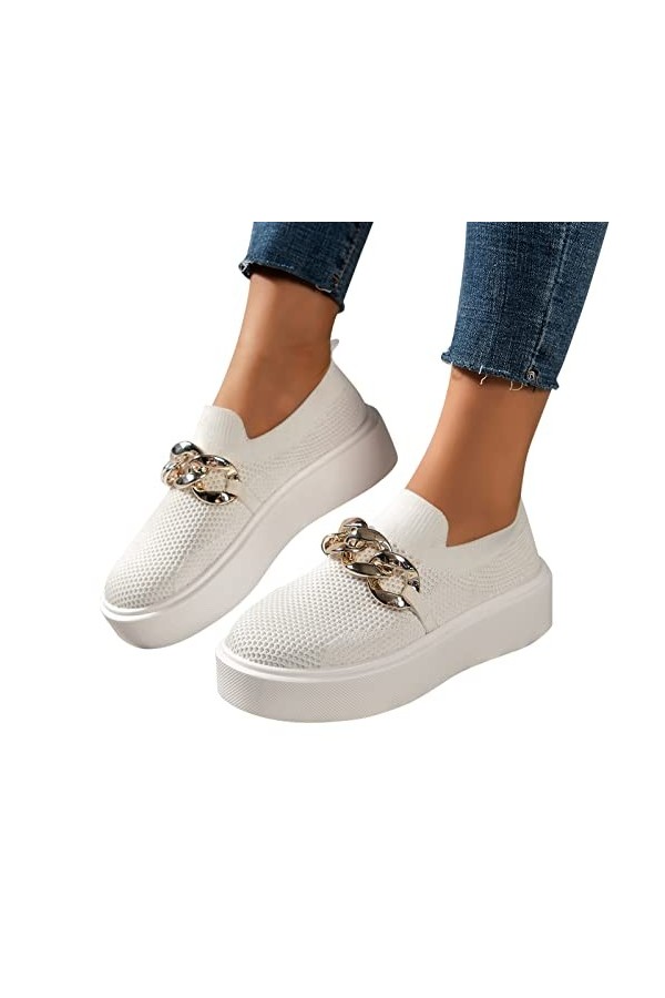 Fulidngzg Baskets pour femme - Chaussures de sport élégantes - Légères et respirantes - Pour femme - Chaussures de marche bas