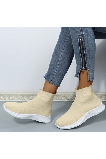 Baskets Femme Mode Noir Femmes chaussures compensées hautes chaussures décontractées un pied mode semelle souple chaussures d