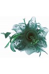 LATRAT Chapeau de bowler vintage en maille avec cœur floral en maille, pour femmes et filles, vert paon