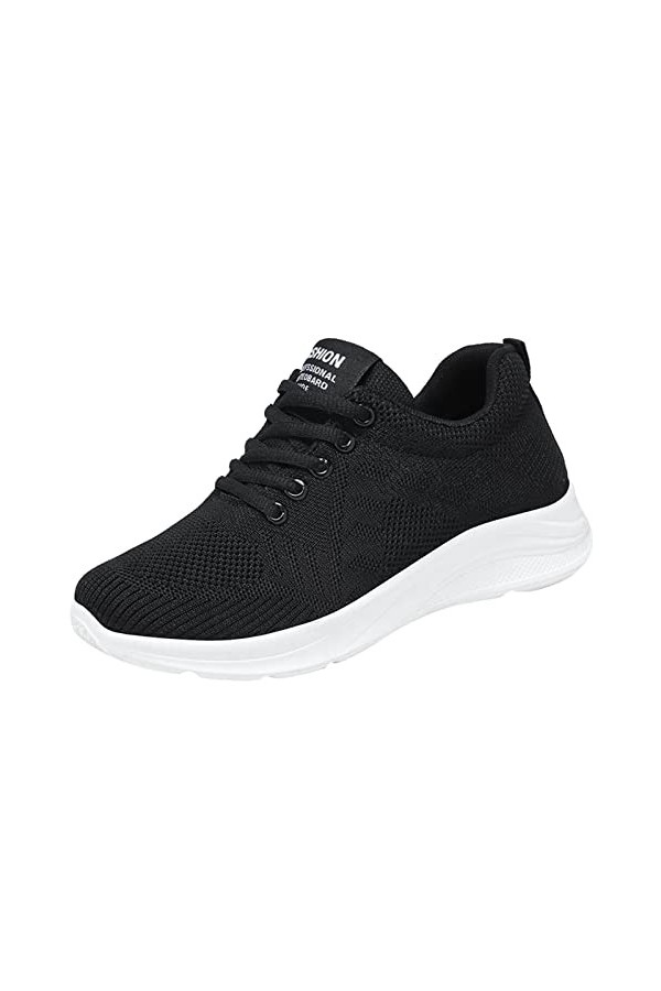Xmiral Mode été et Automne Femmes Baskets décontractées et Confortables Maille Plate Respirante Colorblock Basket Chaussette 
