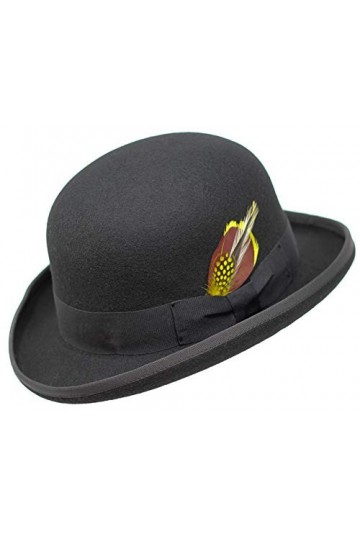 Borges & Scott Orwell Premium - Chapeau Melon - 100% Feutre de Laine - Noir 58cm