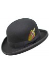 Borges & Scott Orwell Premium - Chapeau Melon - 100% Feutre de Laine - Noir 58cm