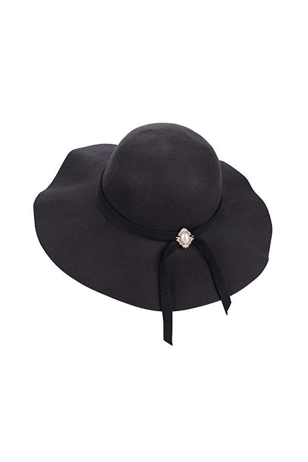 IBLUELOVER Chapeau Hiver Capeline Femme Chaud Chapeau de Melon Bassin Casquette en Feutre Laine Vintage Jazz Hat Respirant Pl
