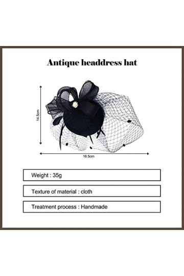 Vintage Fascinator Hat, Bibi Mariage Chapeau, Bandeau avec Voilette, Bandeau en Maille de Voile, Cocktail Tea Party Chapeau, 