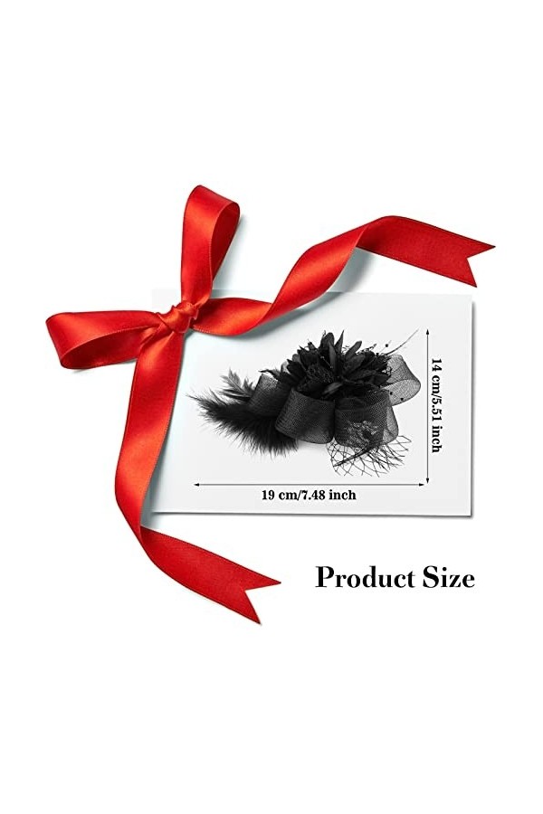 Fascinators Chapeau Noir Floral Plume Maille Chapeaux Dames Vintage Cheveux Accessoires Convient pour Tea Party Chapelle De M