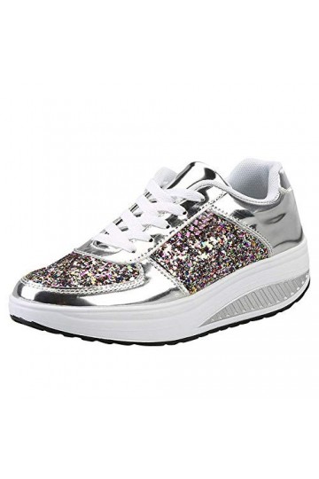 Générique Chaussures de Sport Paillettes Wedges Shake Chaussures pour Femmes Filles Baskets de Mode Dames Baskets pour Femmes