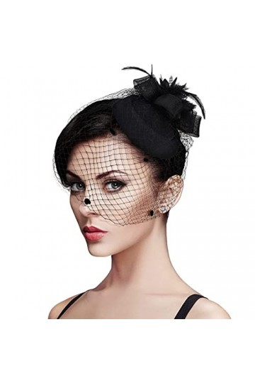 UCUNJIA 1 PCS Chapeau à Voilette Chapeau Bibi Chapeau en Maille de Plumes Chapeau Fascinant Chapeaux Fascinator Chapeaux Fasc