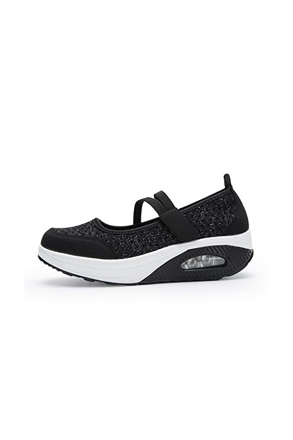 550 Chaussures Femme Ete Confortable Baskets Slip on Breathe Mesh Chaussures de Marche Femmes Mode Baskets Confort Wedge Plat