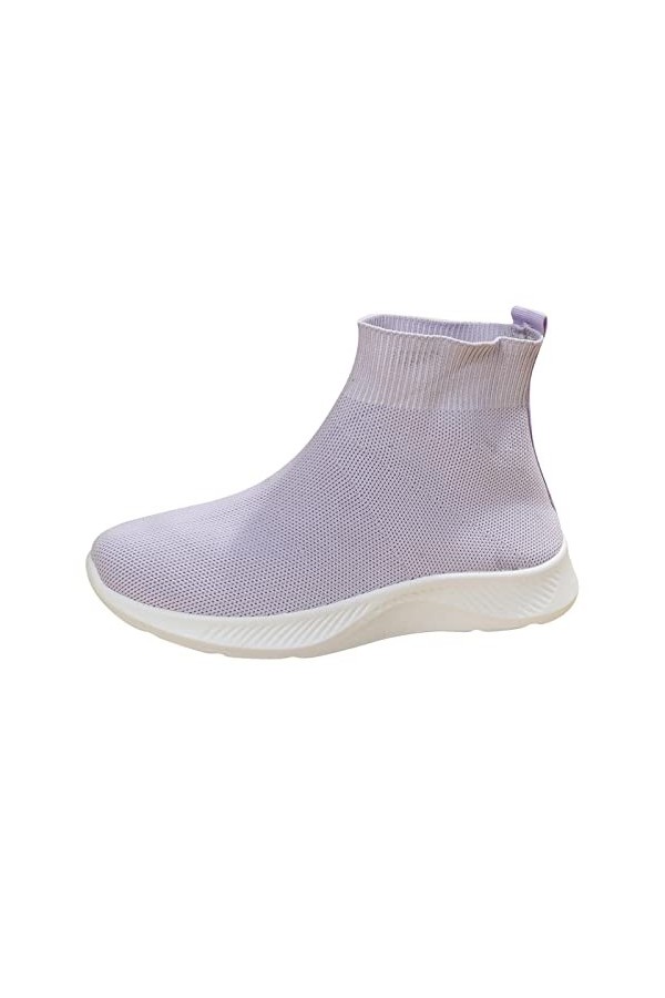 Baskets Femme Mode Running Chaussures de Marche pour Femme Arch Support Slip on Sneakers Respirant Confortable Bottes Compens